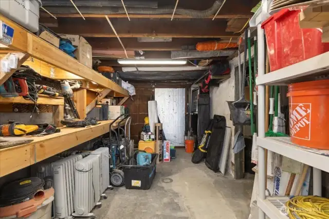 Lower level storage garage side