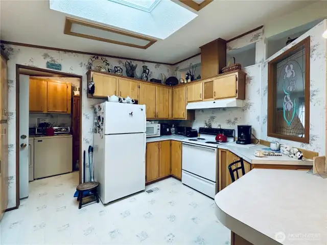 Kitchen looking towards laundry room