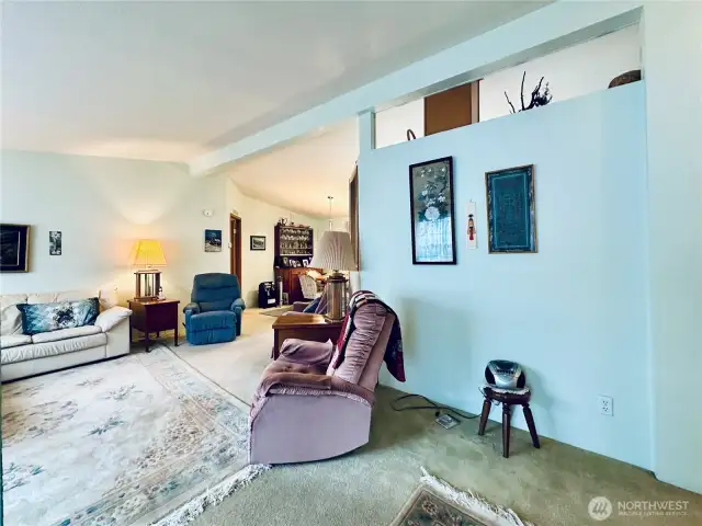 Entry room looking towards living room
