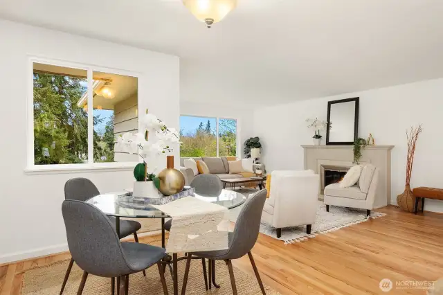 Dining room and living room