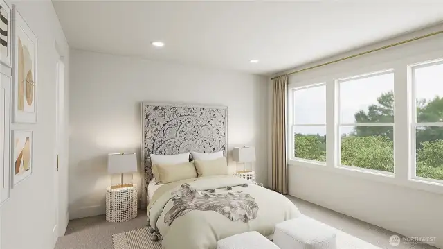 Primary suite- Colors and features may vary. For marketing purposes only.