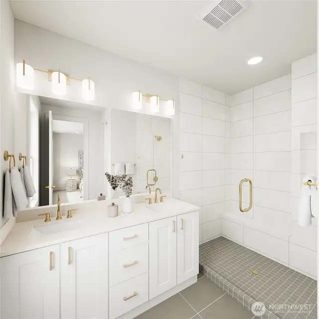 Primary Suite Bathroom- Colors and features may vary. For marketing purposes only