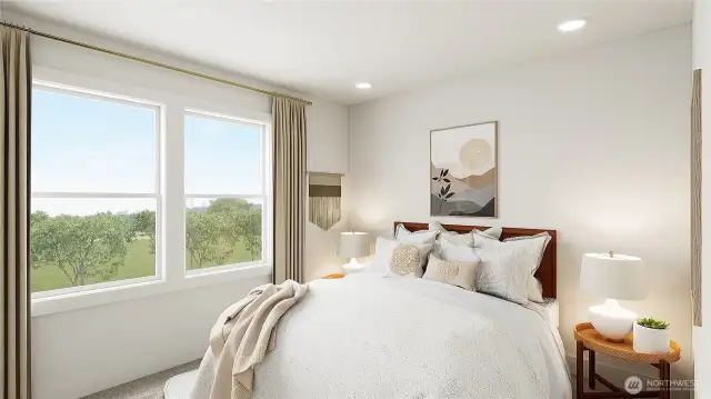 Bedroom on upper floor. Features and finishes may vary.  For marketing use only