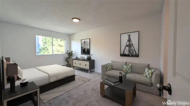 Virtually staged. Primary bedroom with a great space to be flexible.