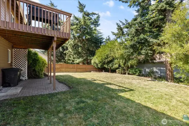 Large fenced backyard