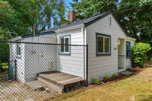 Small fenced dog area