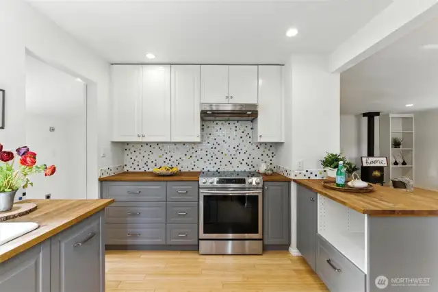 Attractive and creative tile backsplash!