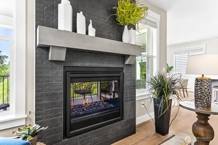 Enjoy the warmth of the fireplace from the inside and out.