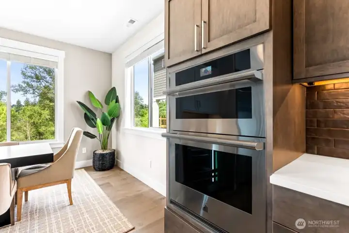 Microwave and second oven.