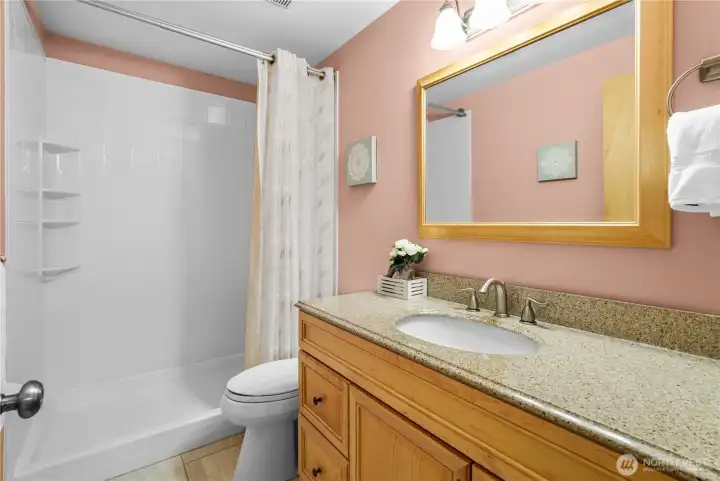 Attached primary bathroom