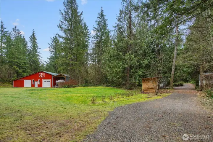Drive way coming from back gate to front of house.