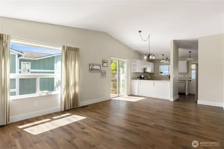 Enter into the Open Vaulted Great room.