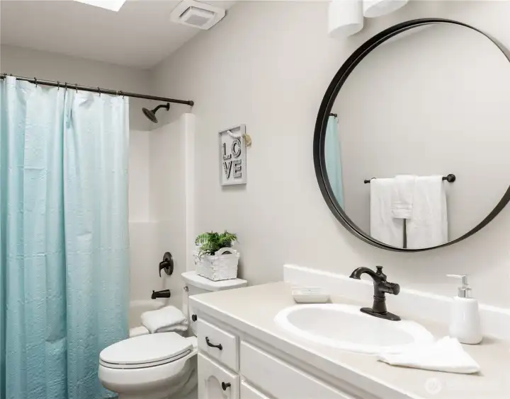 Main bath is full bath.  Updated and lovely