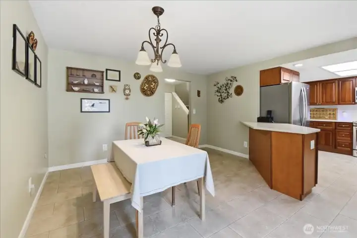 Dining room / Nook with heated tile floor