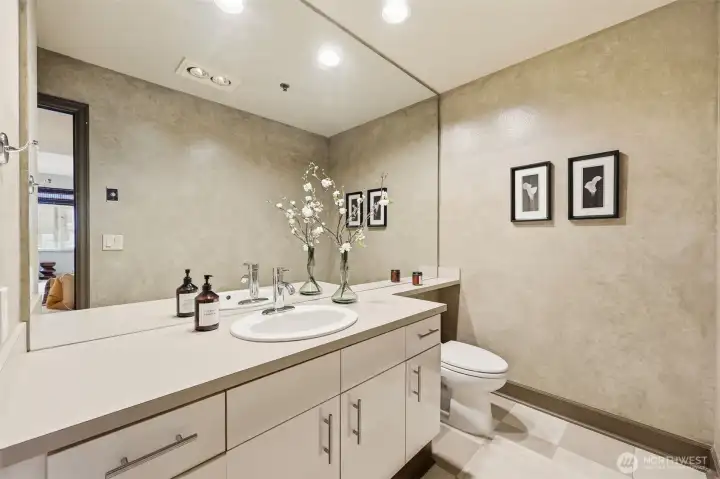 Large half bath.