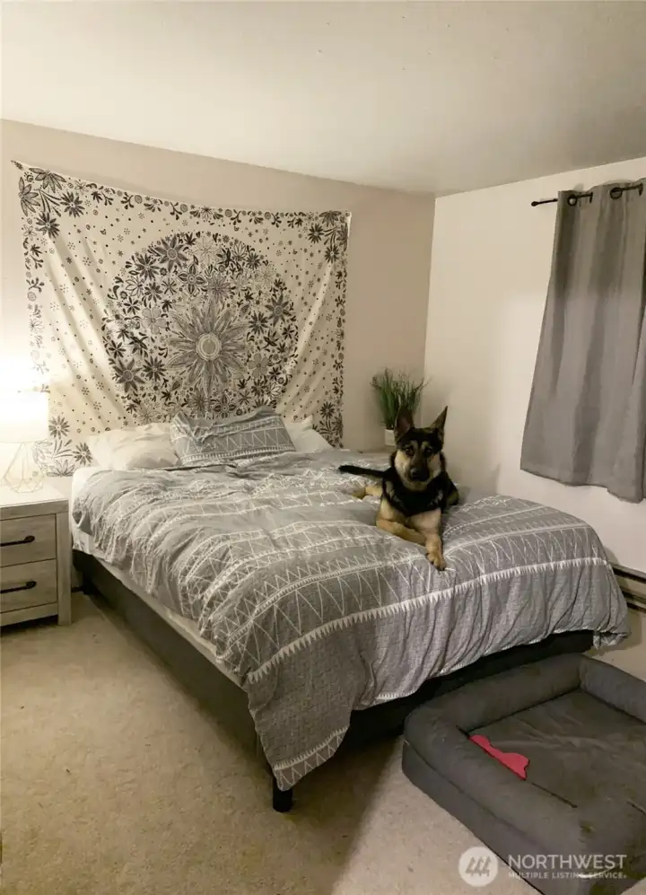 Primary. Bedroom. Previous listing photo from seller. Both bedrooms are good size!