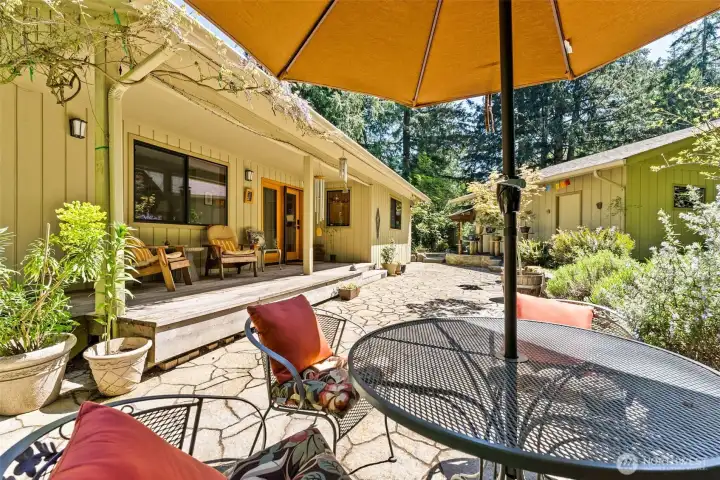 One of many outdoor spaces to relax and entertain.