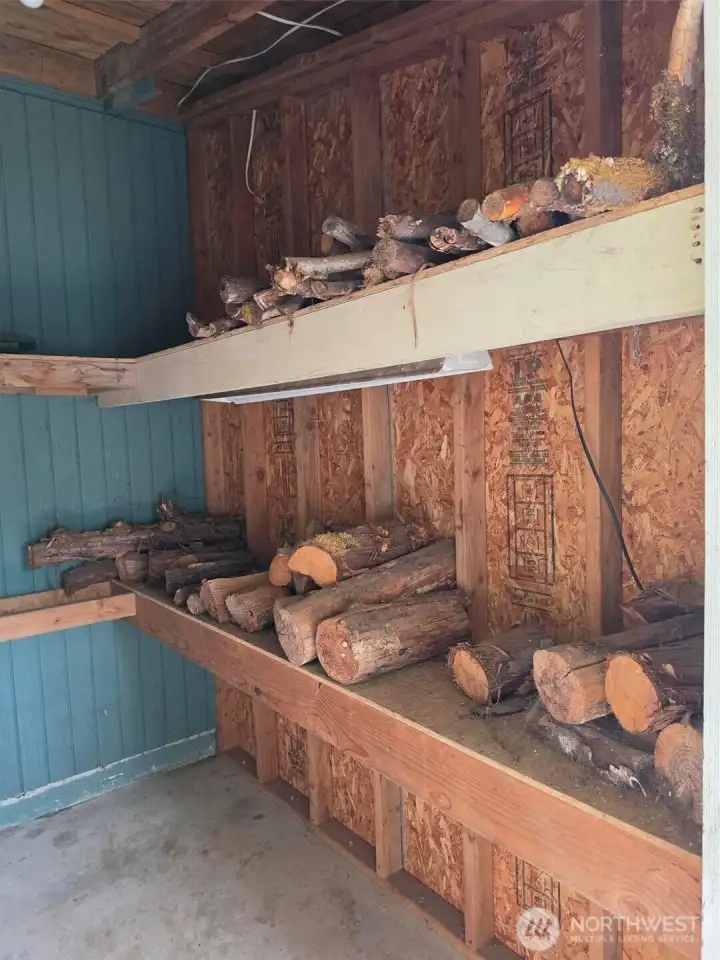 Wood storage thru passage to back yard
