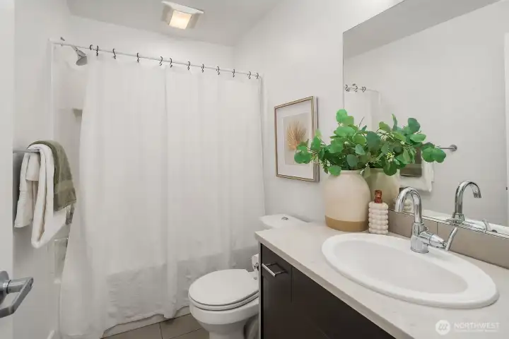 First floor full bath, great for guests.