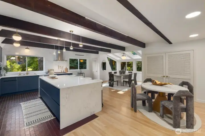 Beautiful design kitchen and dining w/lots of natural light