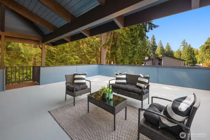 Large partially covered patio