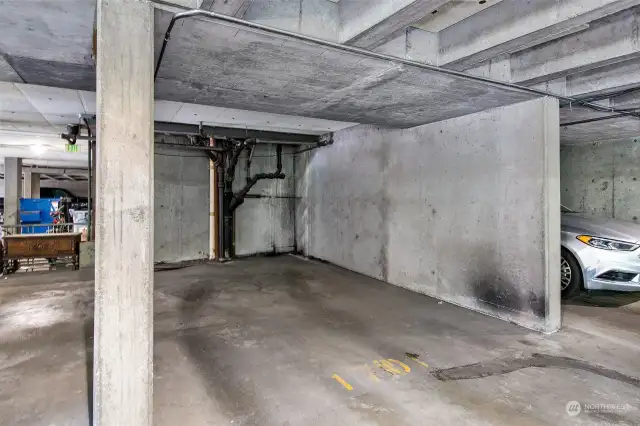 Parking spot in secure garage on P2 level