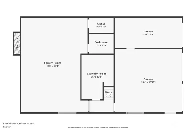 Lower level floor plan.