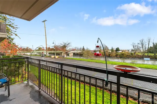 Deck looking out to Ferndale and the Riverwalk