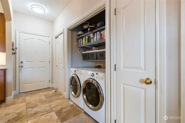 Laundry and pantry.  Oversized laundry.  Welcome to get size appropriate.  Doors in storage