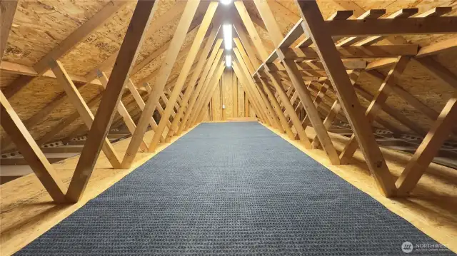 Amazing storage space above the 3 car garage
