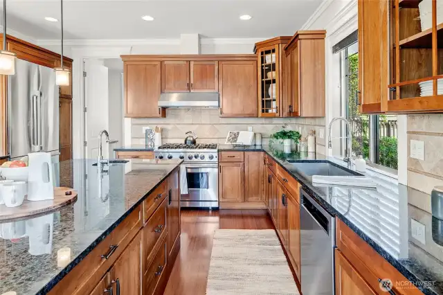 Plenty of cabinet and counter space.
