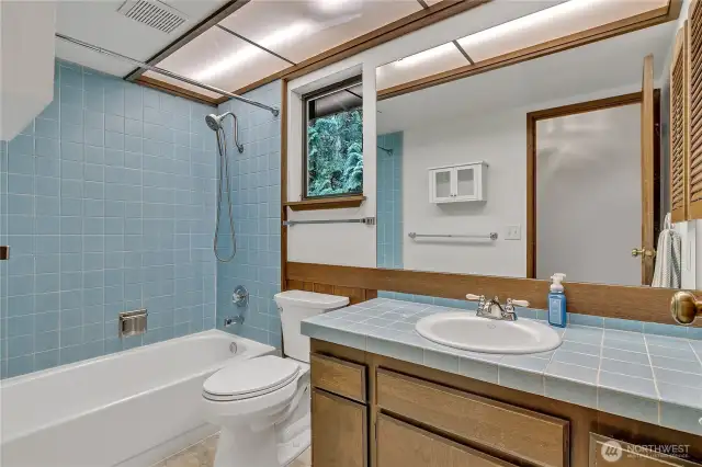 Full Bath in upstaris hall.