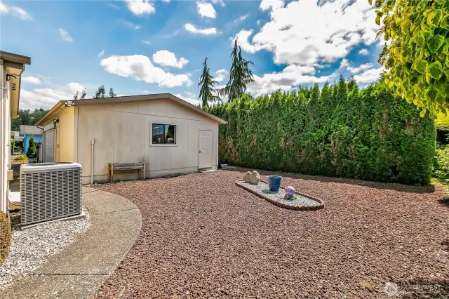 Low maintenance backyard