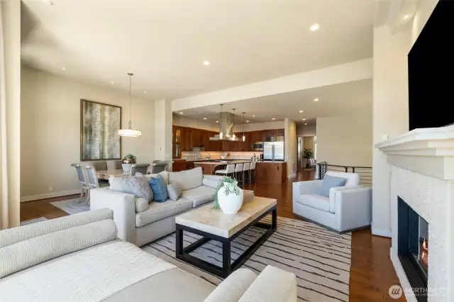 Open concept living for ease of entertaining