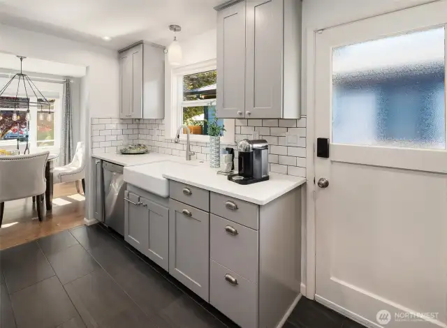 Nicely updated kitchen and side door!