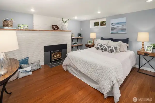A fantastic primary or guest suite! This is technically a bonus room downstairs, connected to the 5th bedroom (with new conforming egress window) and a 3/4 bath.
