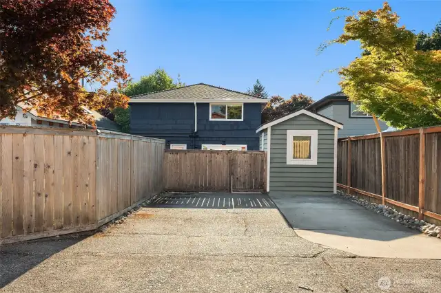 Two parking spaces off of the alley is so convenient. The perfect place to build a garage if desired.
