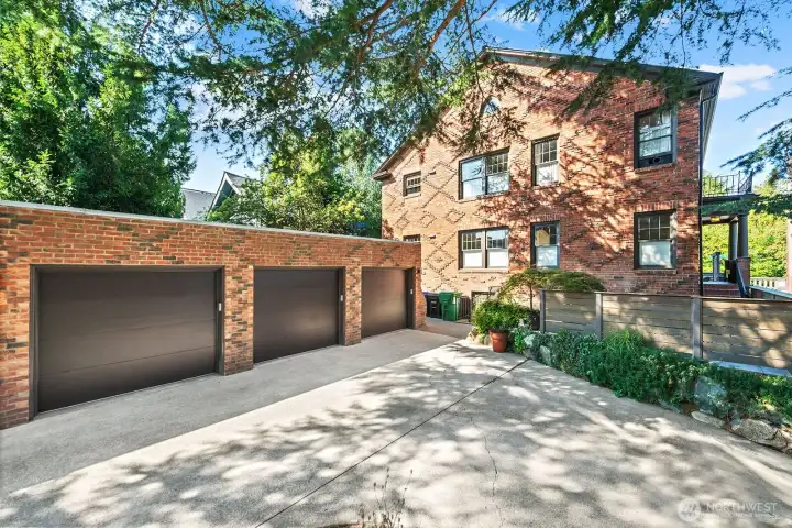 3-car detached garage. Newer garage doors and fully finished garages.