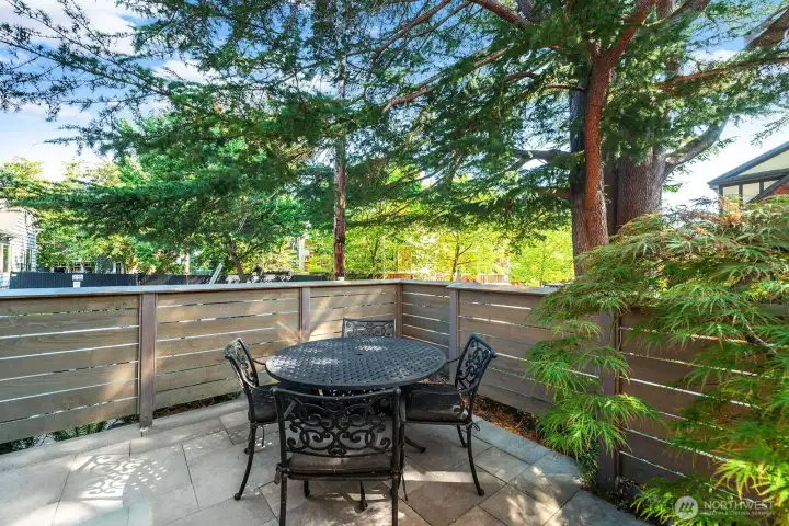 Patio on the south side of the building.