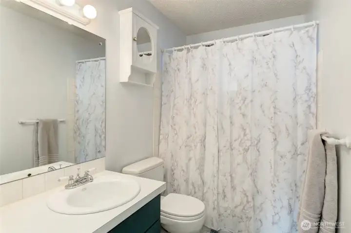 Bathroom with full bath and shower.