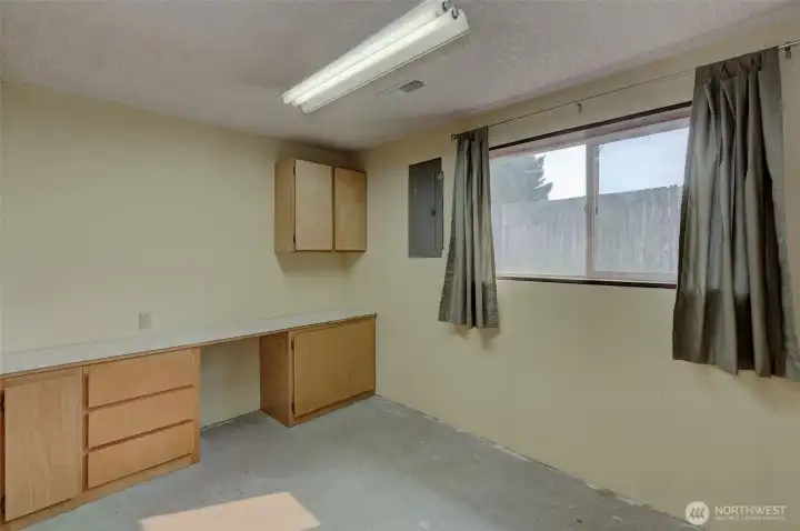 1st room in basement with natural light.