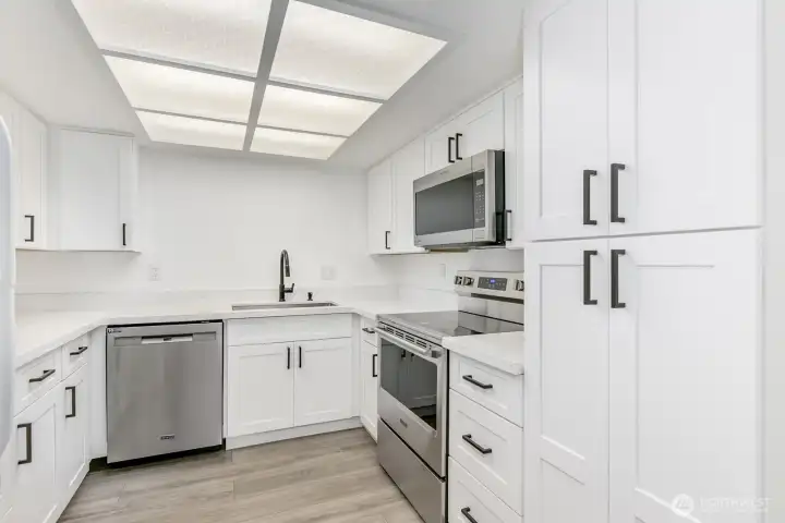 View of brand-new kitchen.