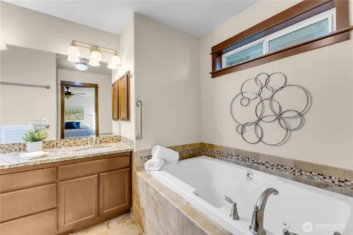 Primary bath with an awesome tub!