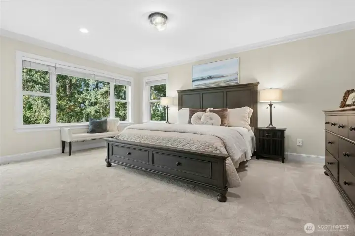 Expansive Primary bedroom bathed in light Expansive Primary bedroom bathed in light