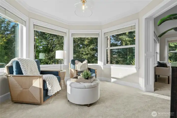 Sitting room connects the primary bedroom to the luxuries En Suite Bathroom Sitting room connects the primary bedroom to the luxuries En Suite Bathroom
