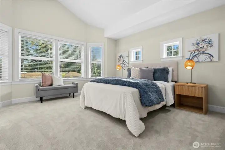 Lovely, sunlit filled 5th bedroom with valted ceilings and double closets. Lovely, sunlit filled 5th bedroom with valted ceilings and double closets.