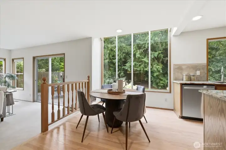 This home has absolutely fabulous privacy.  The oversized window adjacent the the informal eating area is a great demonstration of just how beautiful and private this setting is.