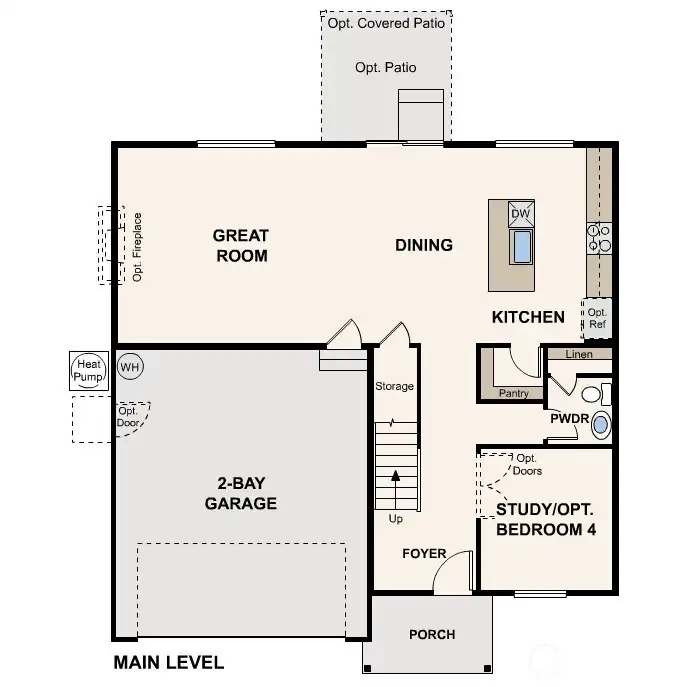 Marketing rendering of floor plan- may vary per location.