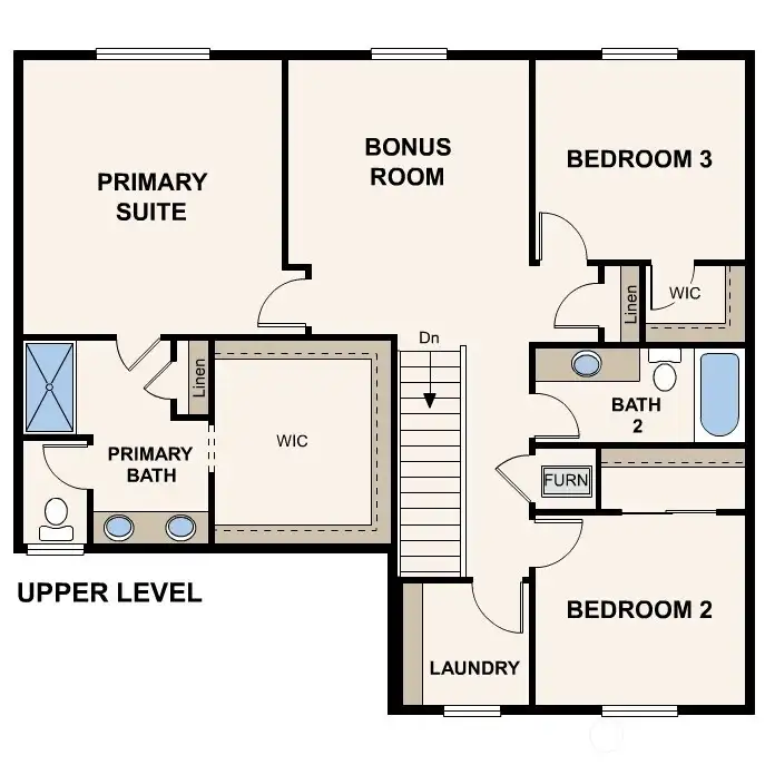 Marketing rendering of floor plan- may vary per location.