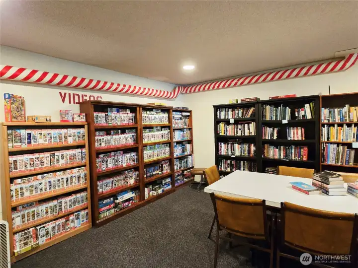 Library houses more than just books. Great selection of puzzles, movies and more.
